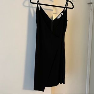 V Neck Wrap Front Mini Dress